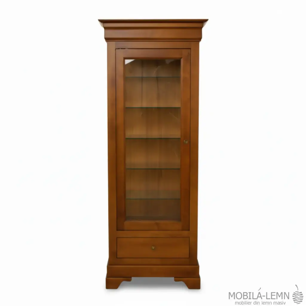 Louis Philippe 1-door and 1-drawer display cabinet