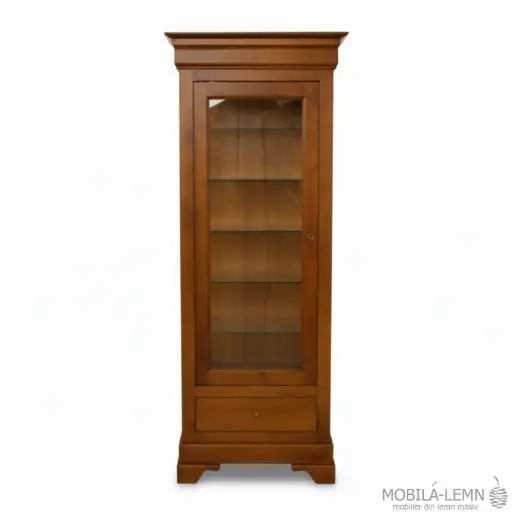 Louis Philippe 1-door and 1-drawer display cabinet